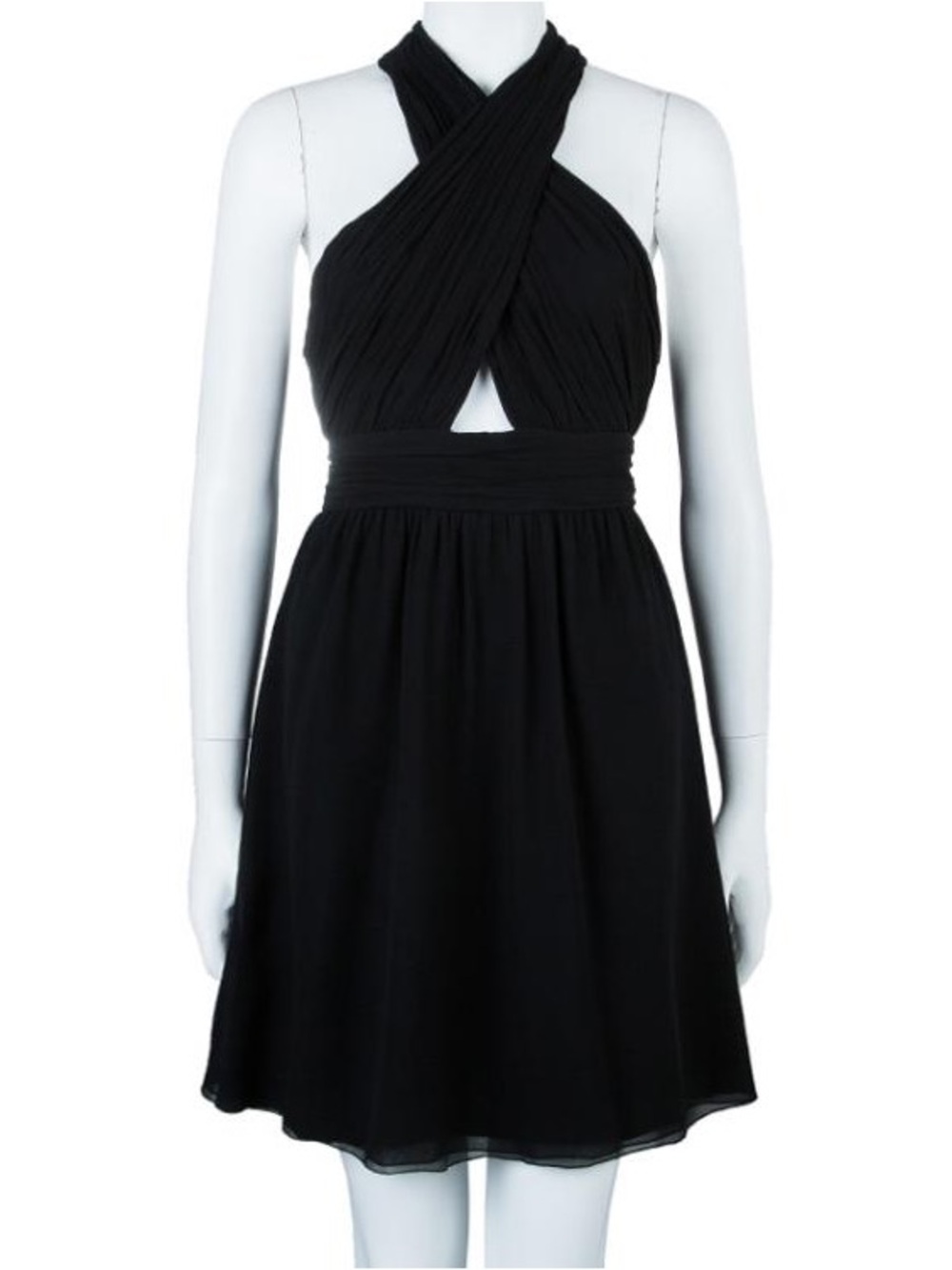 Alice + Olivia Silk Martine Black Halter Neck  Dress
